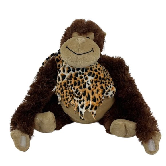 Peek A Boo Toys Brown Gorilla Ape 11” Plush Animal Print Shirt Hanging w/Tags - Picture 1 of 10